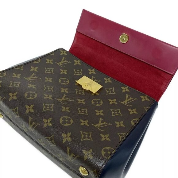 100% Authentic LOUIS VUITTON Cluny BB Monogram Bordeaux Navy Handbag 1063-102624 - Picture 10 of 14